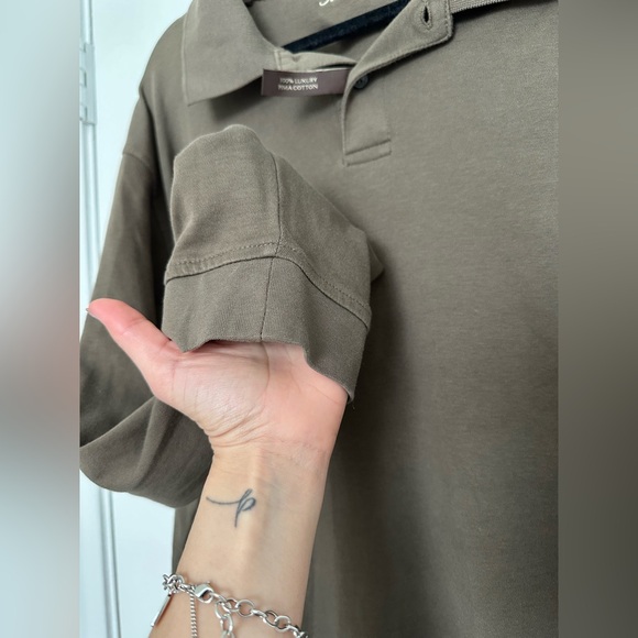 Tasso Elba Men’s Brown Long sleeve Polo Shirt Size XL Pima Cotton Super Soft - Picture 5 of 6